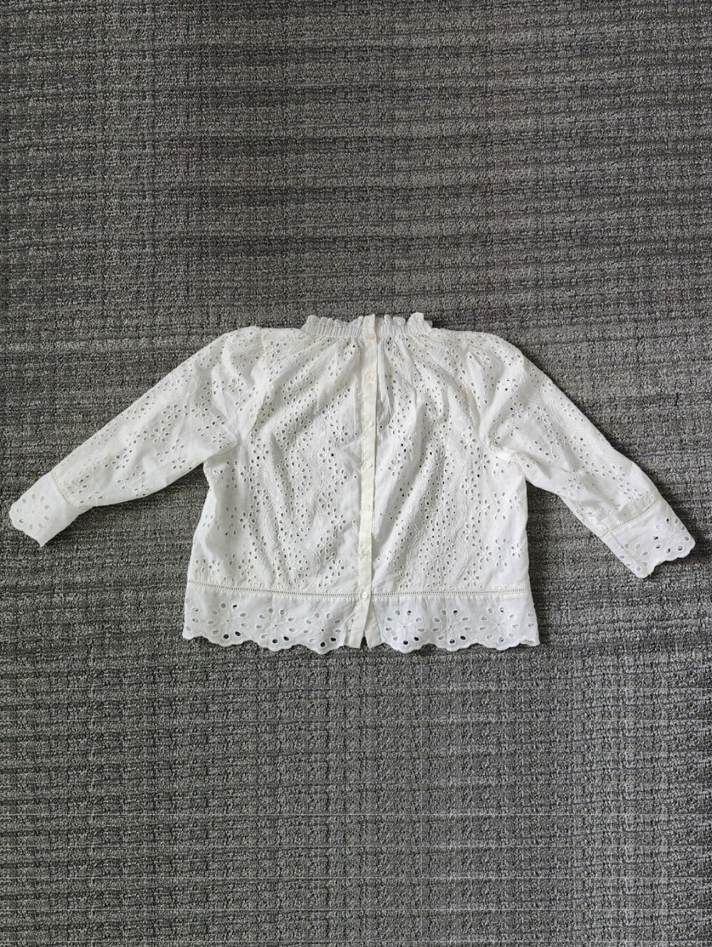 Jennifer & Grace White Eyelet 3/4-Sleeve Top - Picture 3 of 7